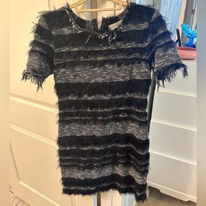 Nicole Miller Artelier black fuzzy knit dress size 4
